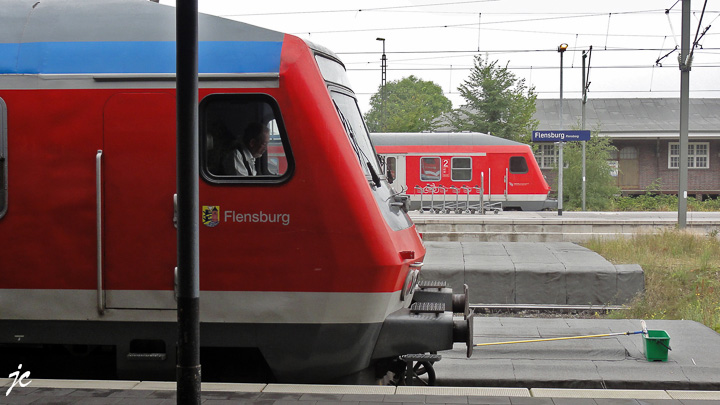 la gare de Flensbourg (der Flensburger Bahnhof)