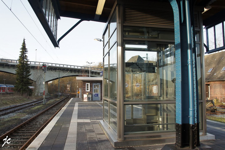 l'ascenseur à la gare de Flensbourg