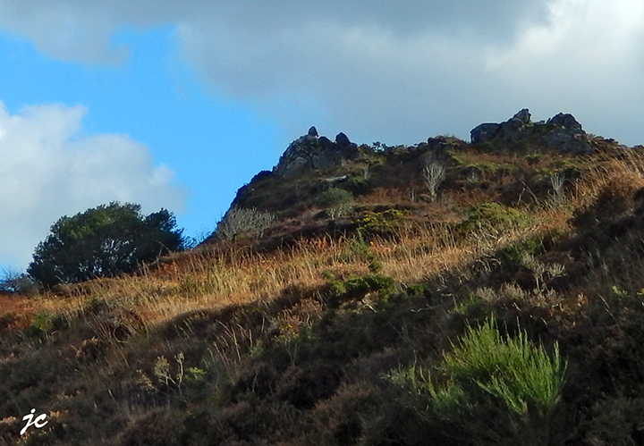 affleurement rocheux dans les Monts d'Arrée
