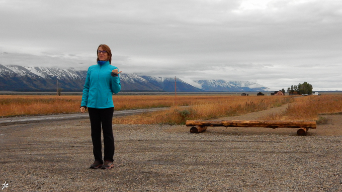 Magali sur la Antelope Flats road à Gros Ventre
