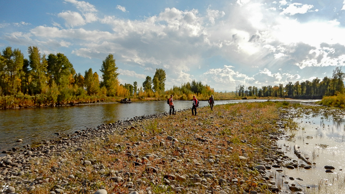 l'aventure sur la rive de la Gros Ventre river 