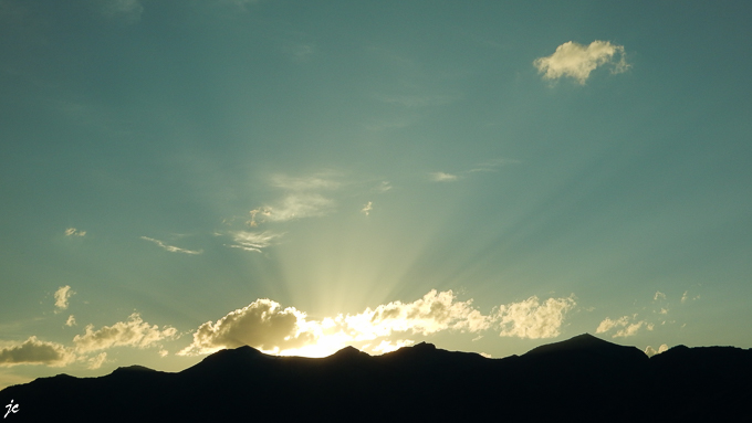 le coucher de soleil vu de la Gros Ventre road