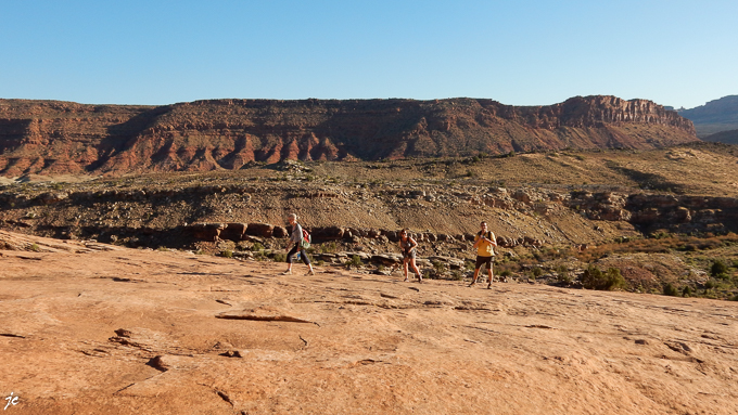 dans Arches National park, le trail vers Delicate Arch