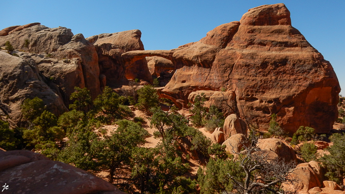 dans Arches National park, Double O Arch