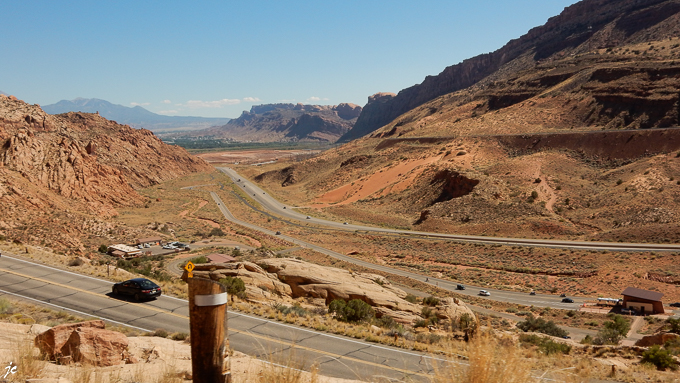 dans Arches National park, en sortant du park