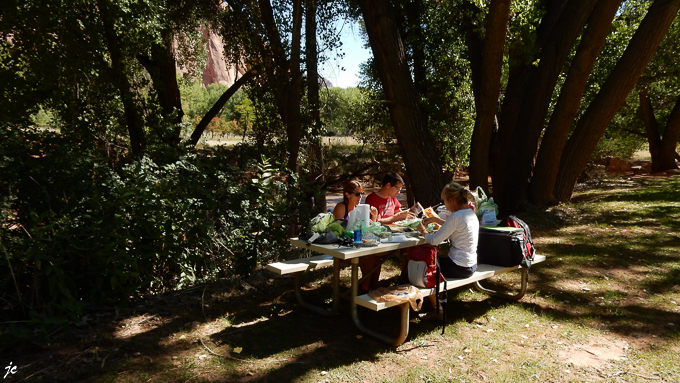 le pique nique à Fruita dans le Capitol Reef National park