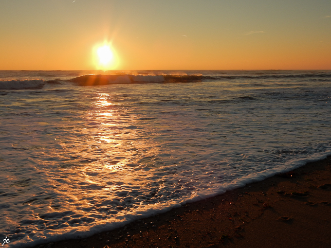 le coucher de soleil vu de la plage du Magouëro