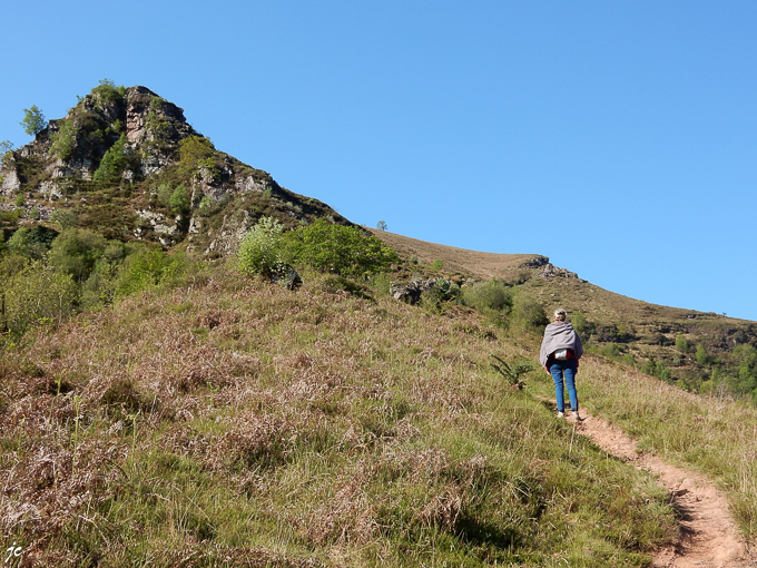 Simone sur la montée de l'arête