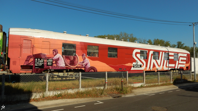 la fresque sur le wagon à Amboise