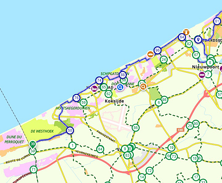 Carte Belgique cyclable