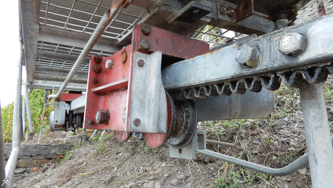 des détails du monorail dans le vignoble mosellan